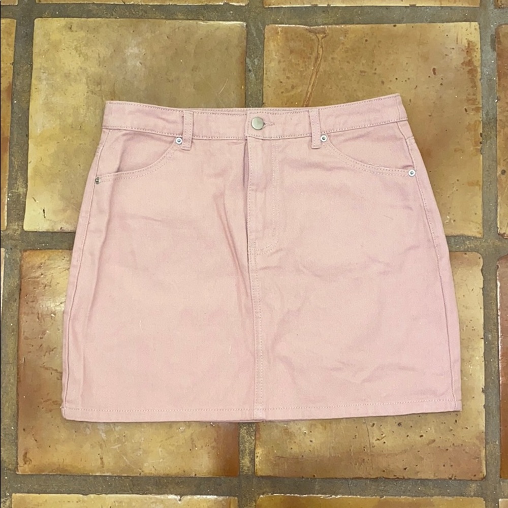 Light was pink denim skirt